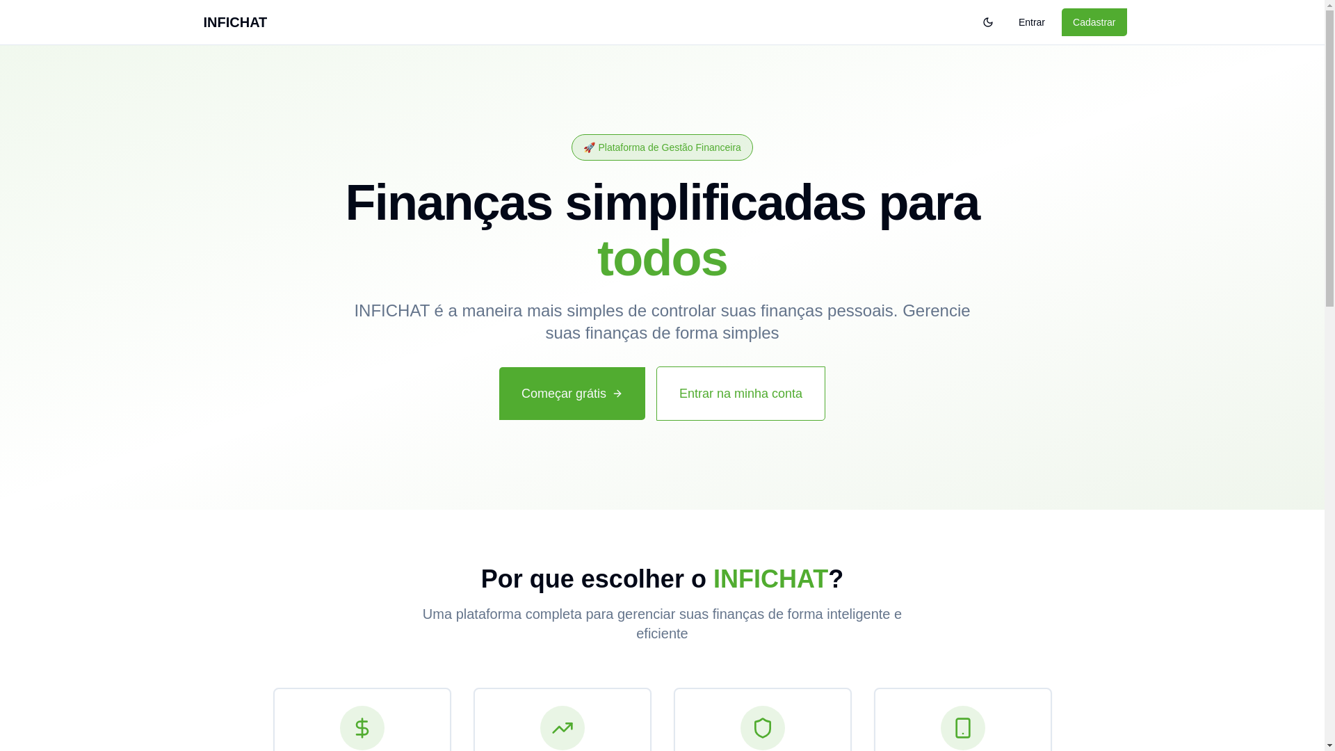 website screenshot of https://infichat.com.br/