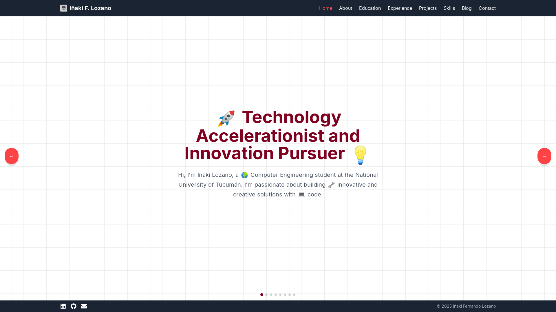 website screenshot of https://inakilozano.dev/