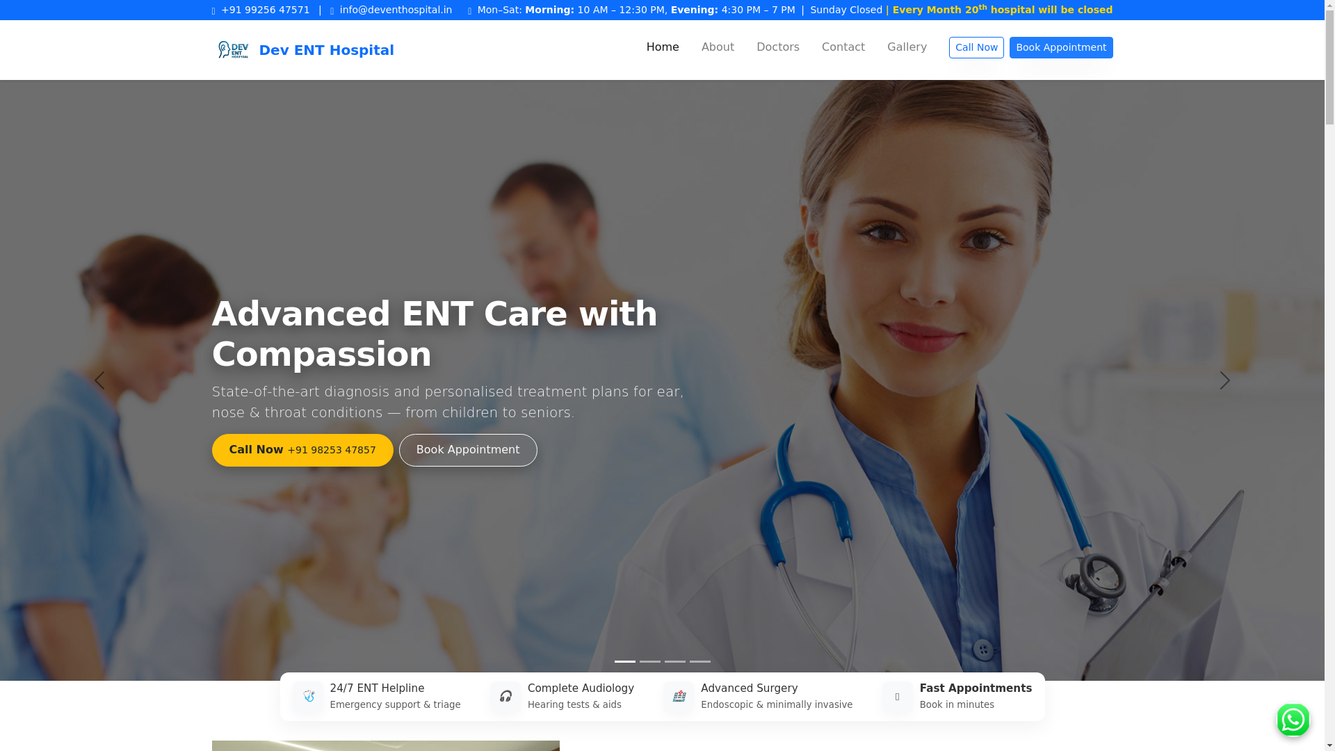 website screenshot of https://deventhospital.in/