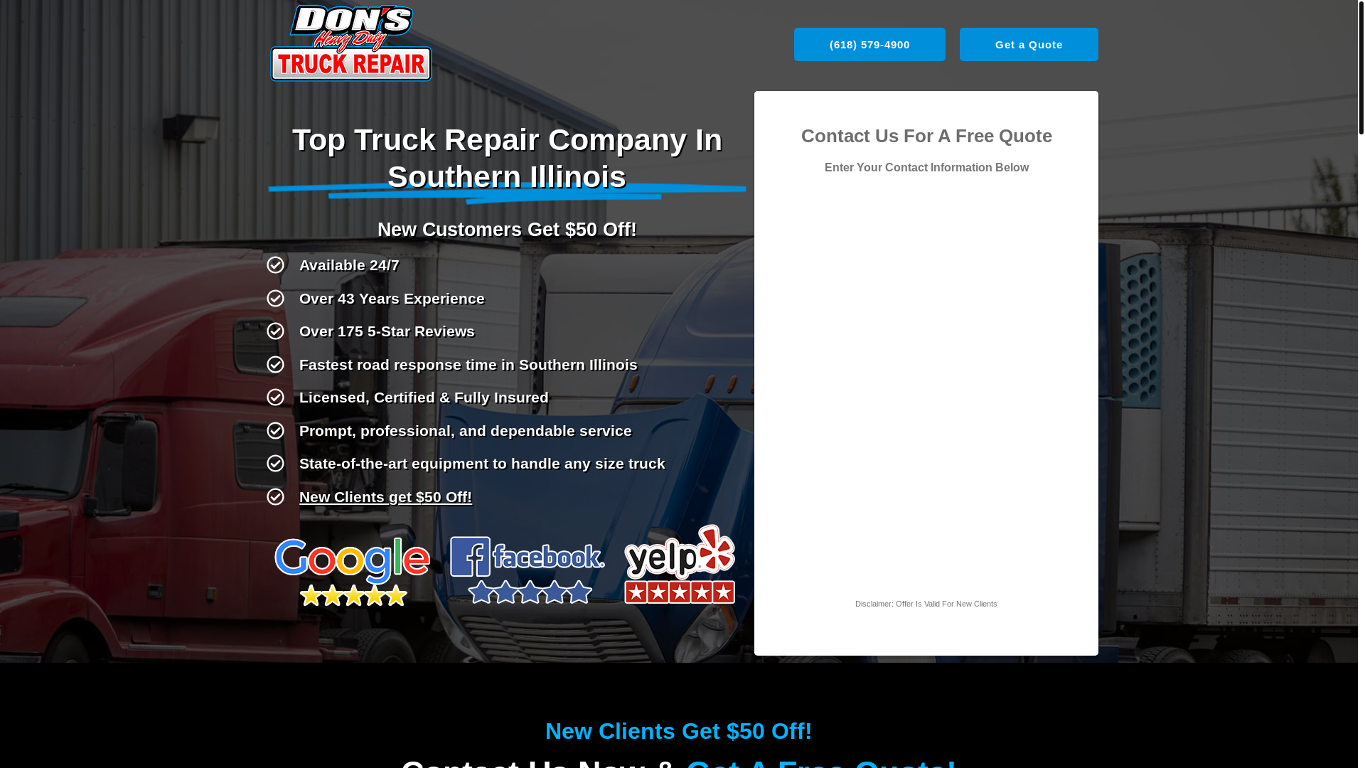 website screenshot of https://dons-heavy-truck-repair.com/