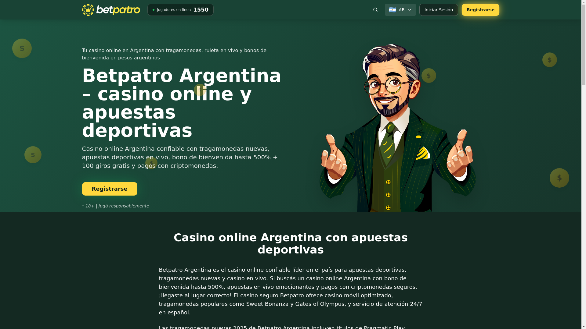 website screenshot of https://betpatroargentina.com/