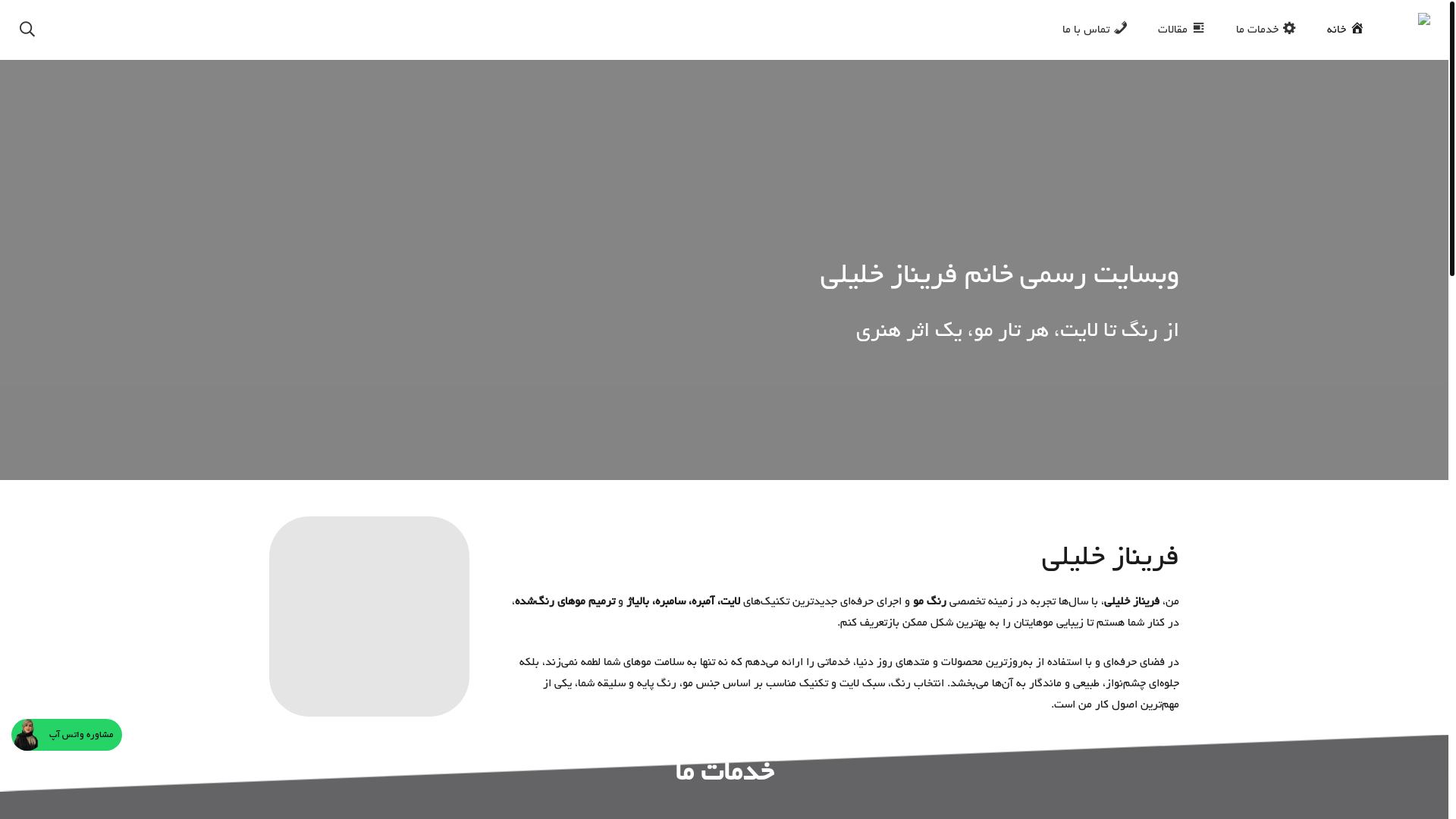 website screenshot of https://maryambacmechi.ir/