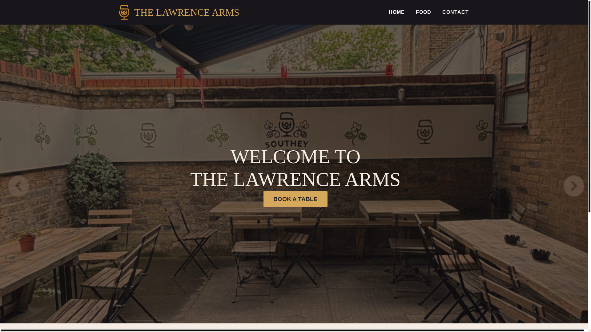 website screenshot of https://thelawrencearms.co.uk/