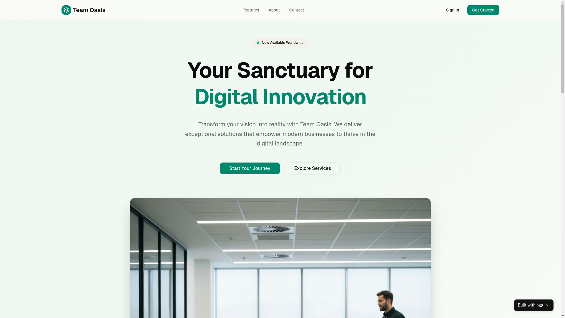 website screenshot of https://team-oasis.dev/