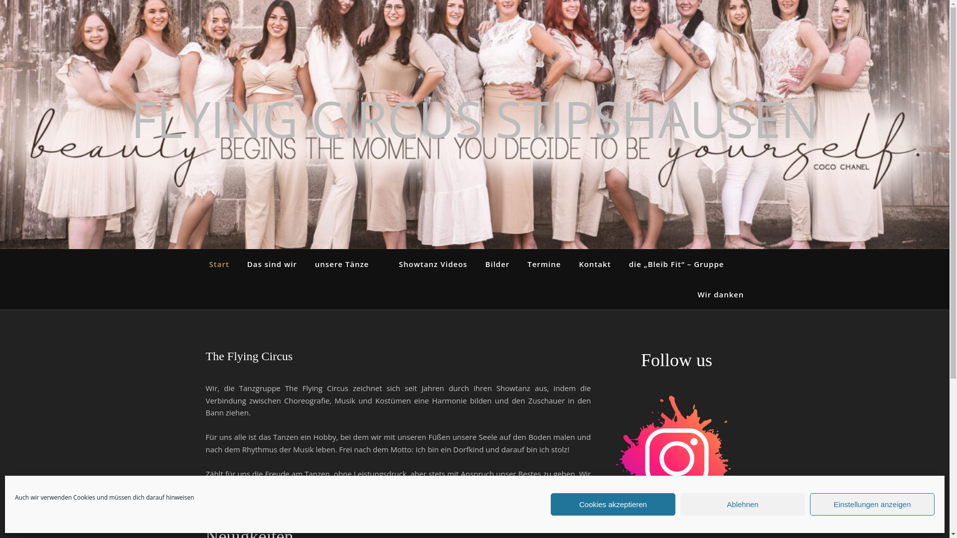 website screenshot of https://tanzgruppe-flyingcircus.de