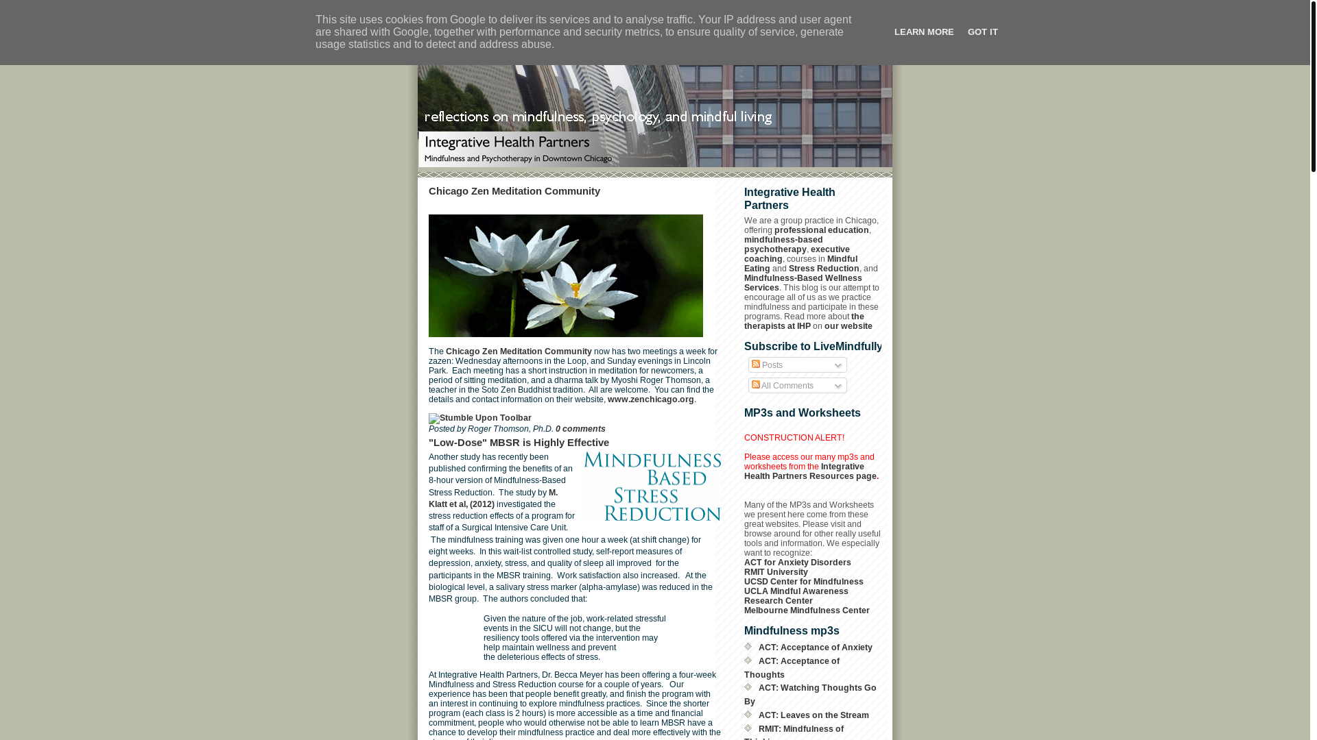 website screenshot of https://livemindfully.blogspot.com/