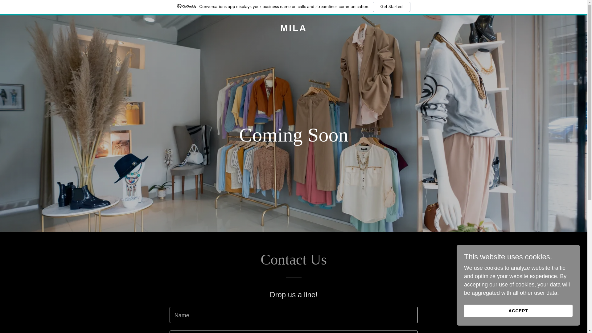 website screenshot of https://shopmila.us/