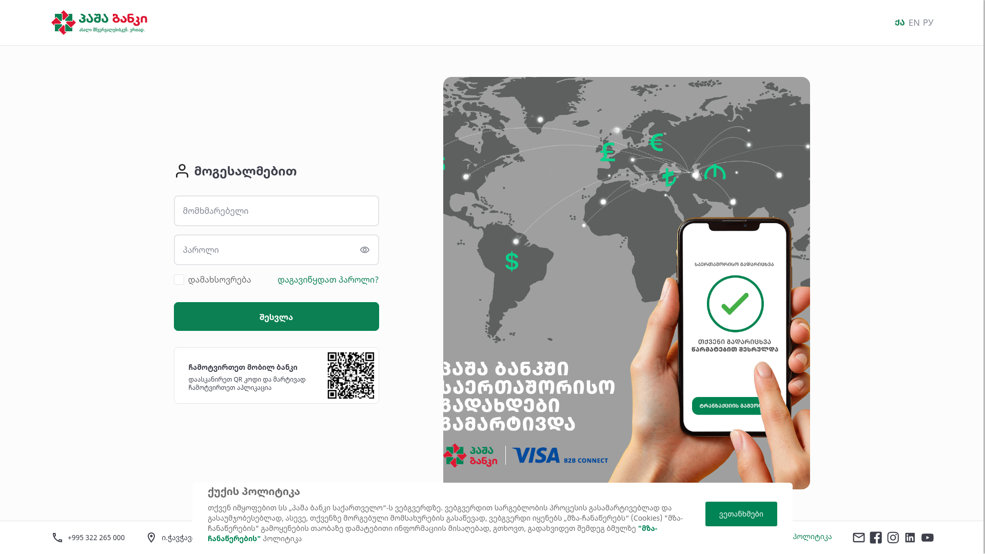 website screenshot of https://pashaonline.ge/