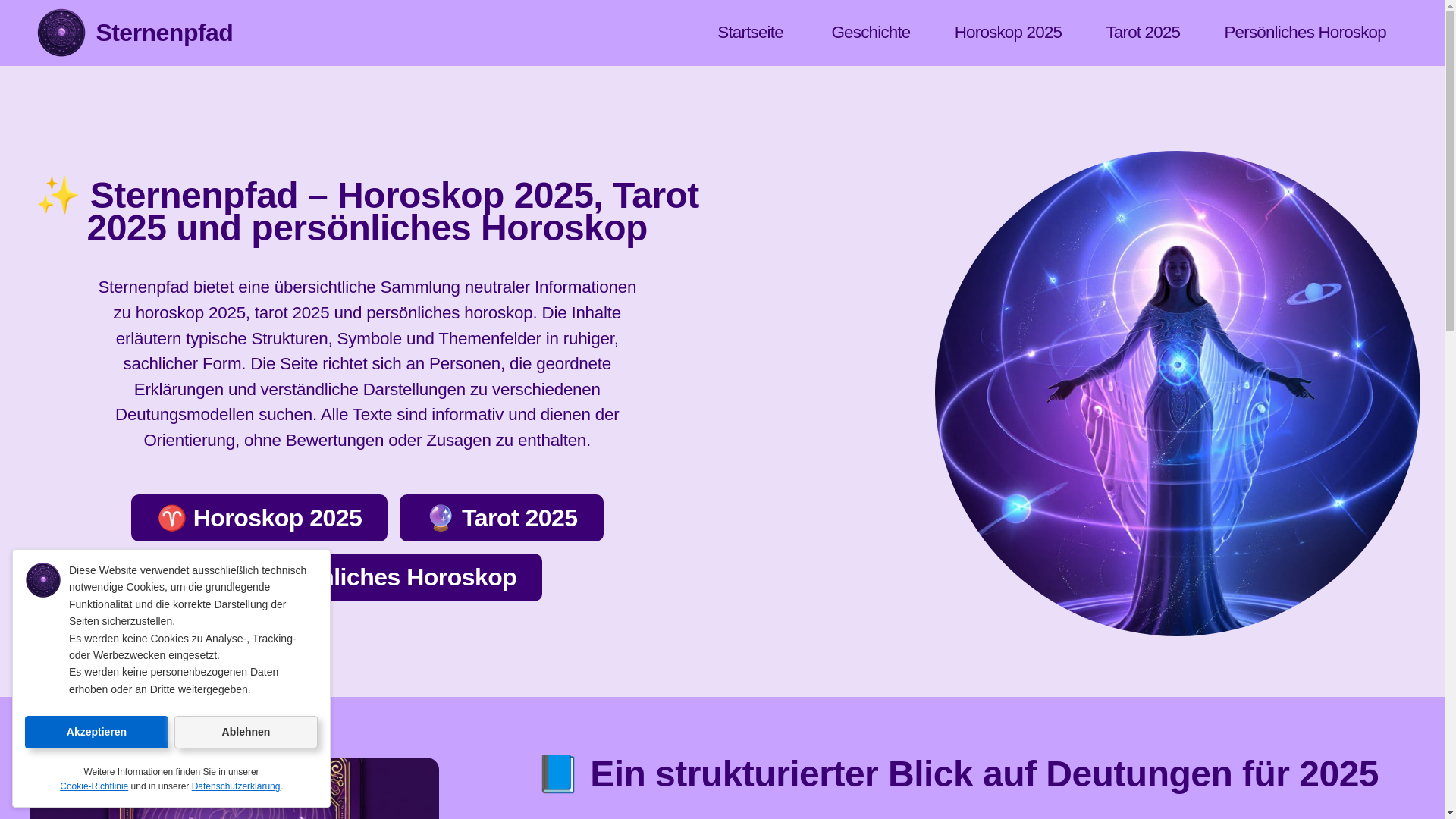 website screenshot of https://himmelsweg-tarot.shop/