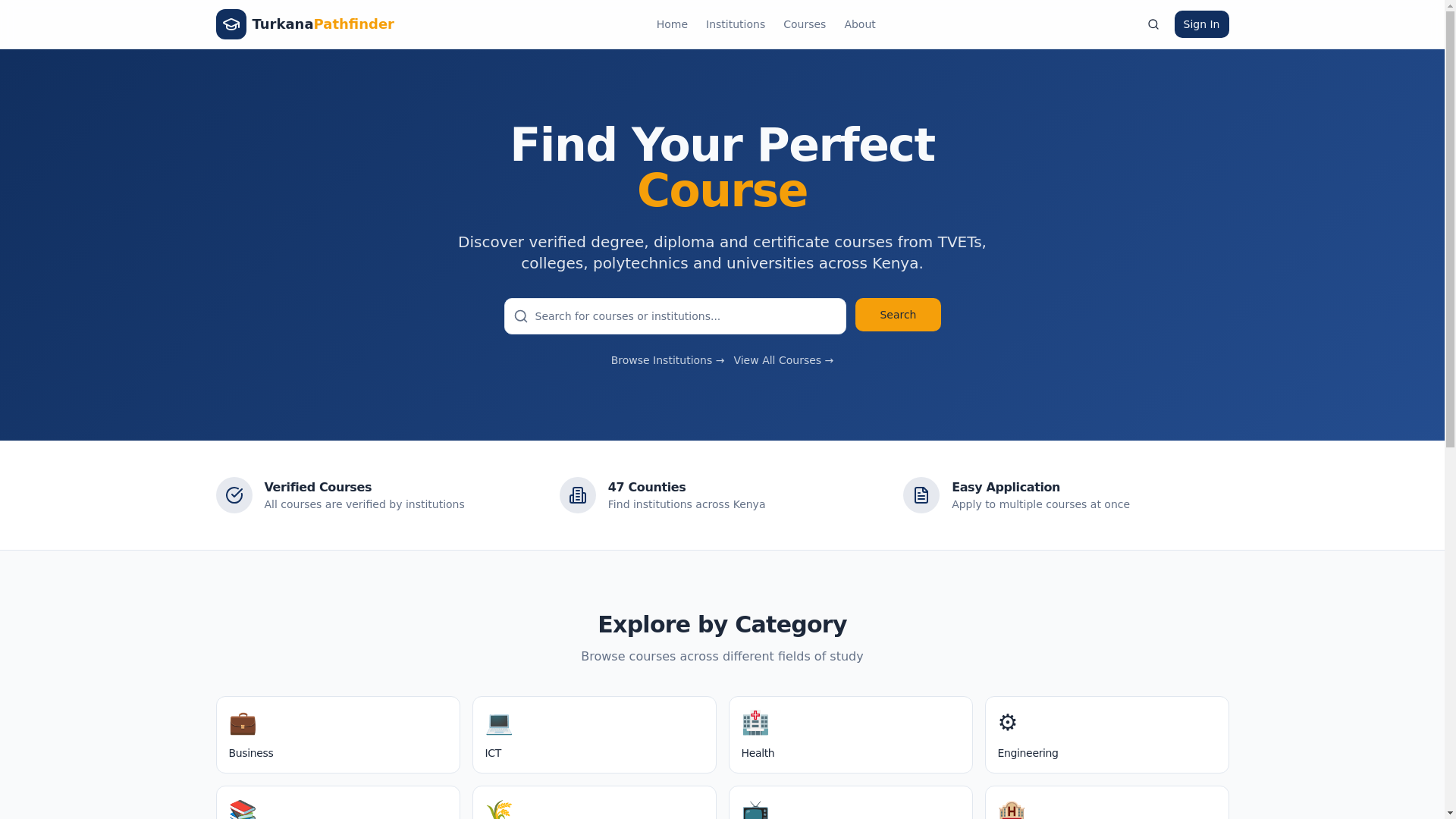 website screenshot of https://turkanapathfinder.online/