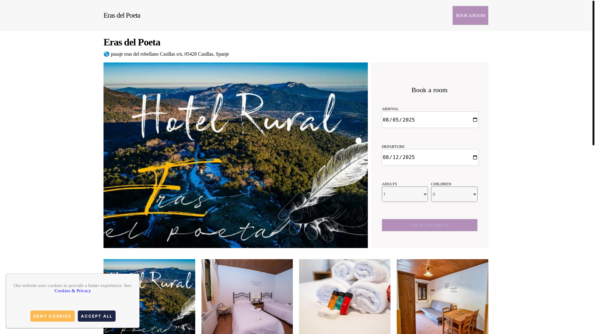 website screenshot of https://hotel-eras-del-poeta.com.es/