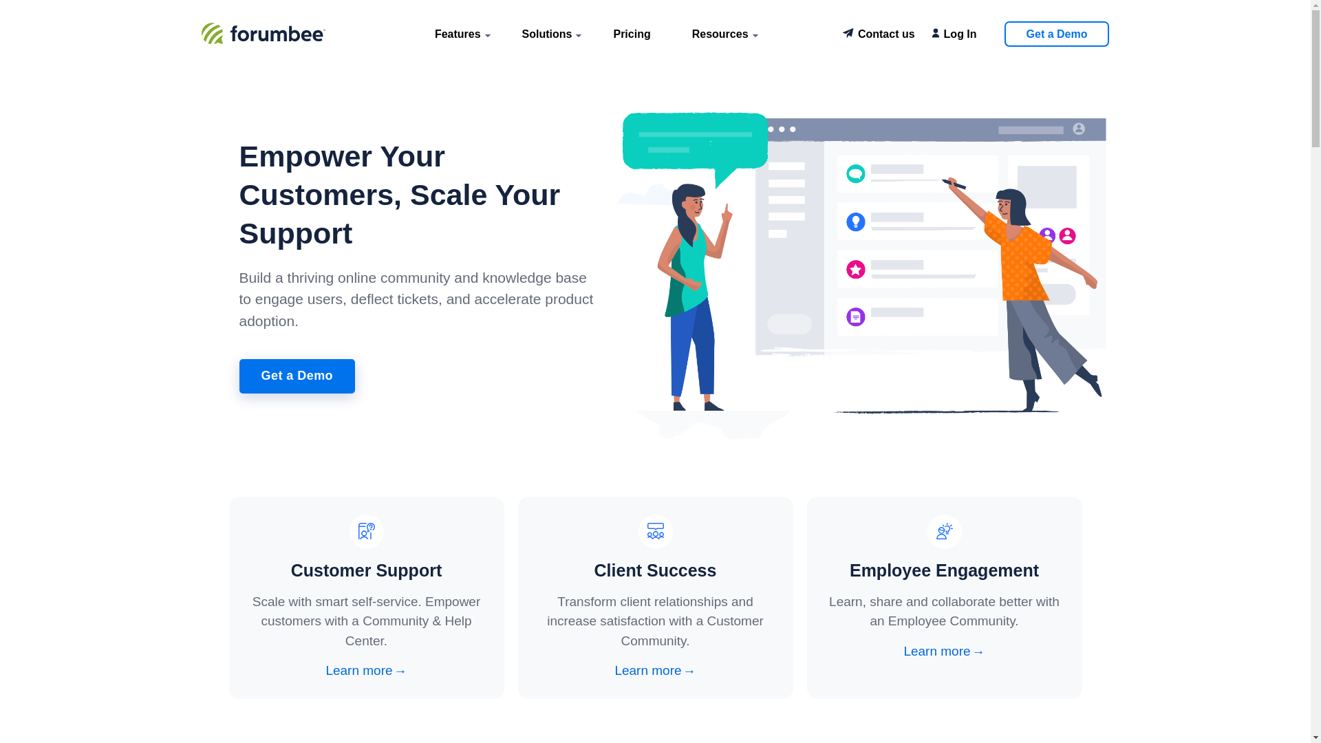 website screenshot of https://forumbee.com