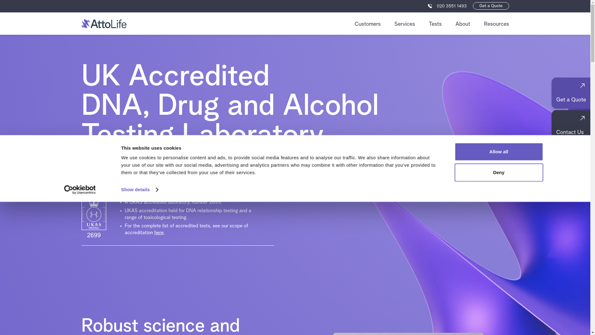 website screenshot of http://www.attolife.co.uk/
