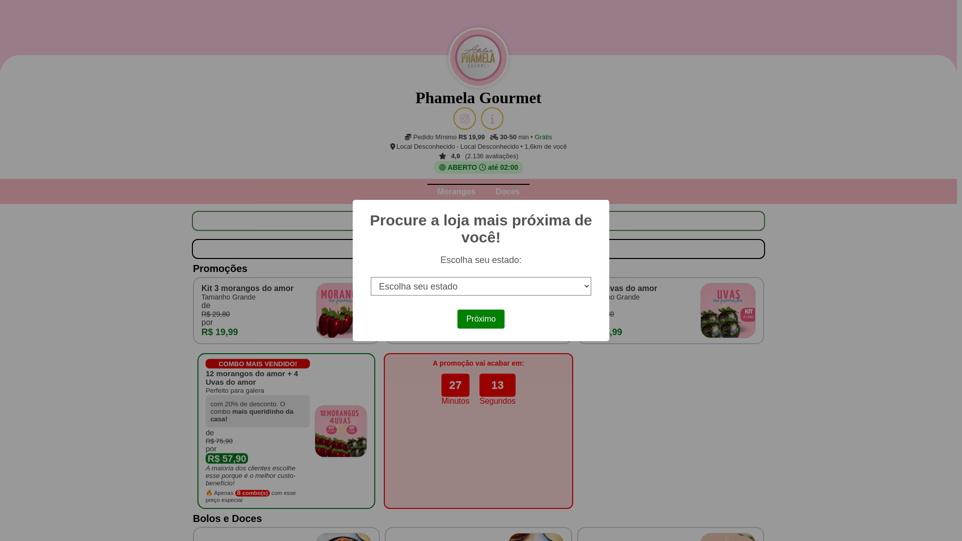 website screenshot of https://morangosdoamor.top/