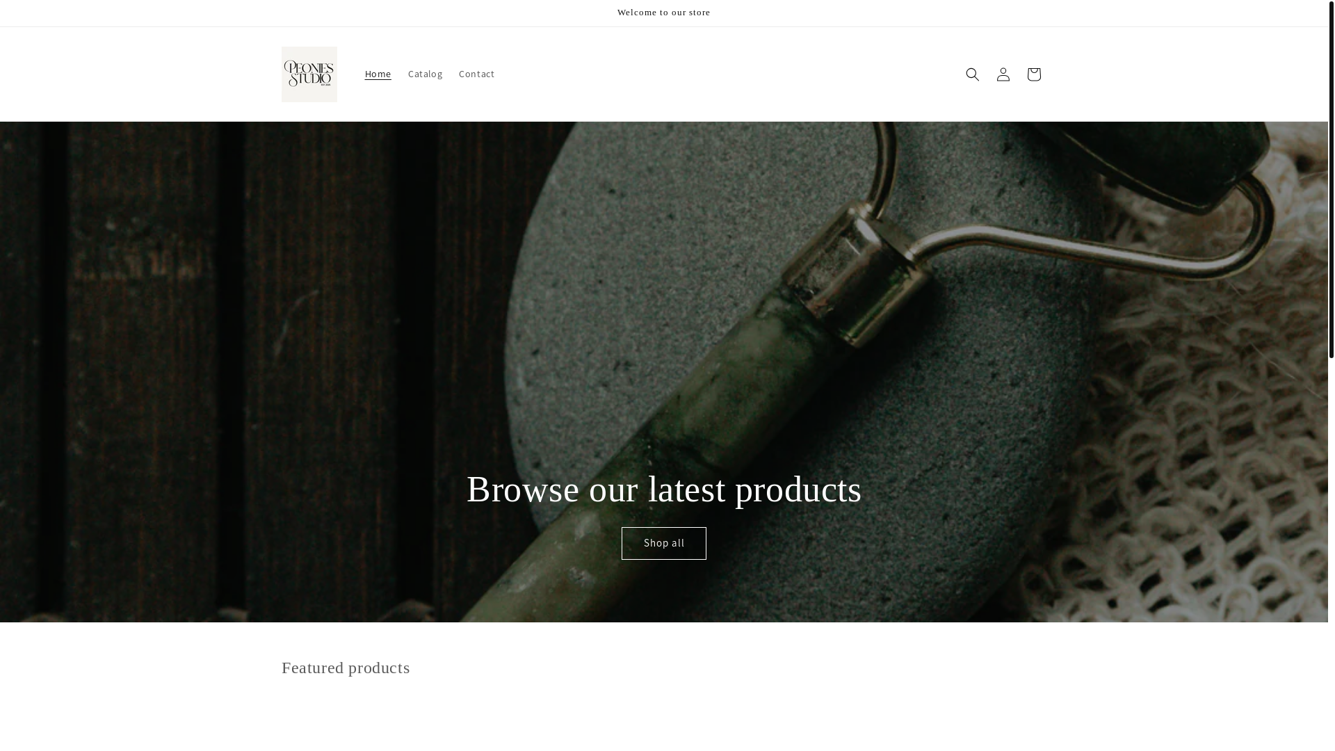 website screenshot of https://peoniesstudio.store/