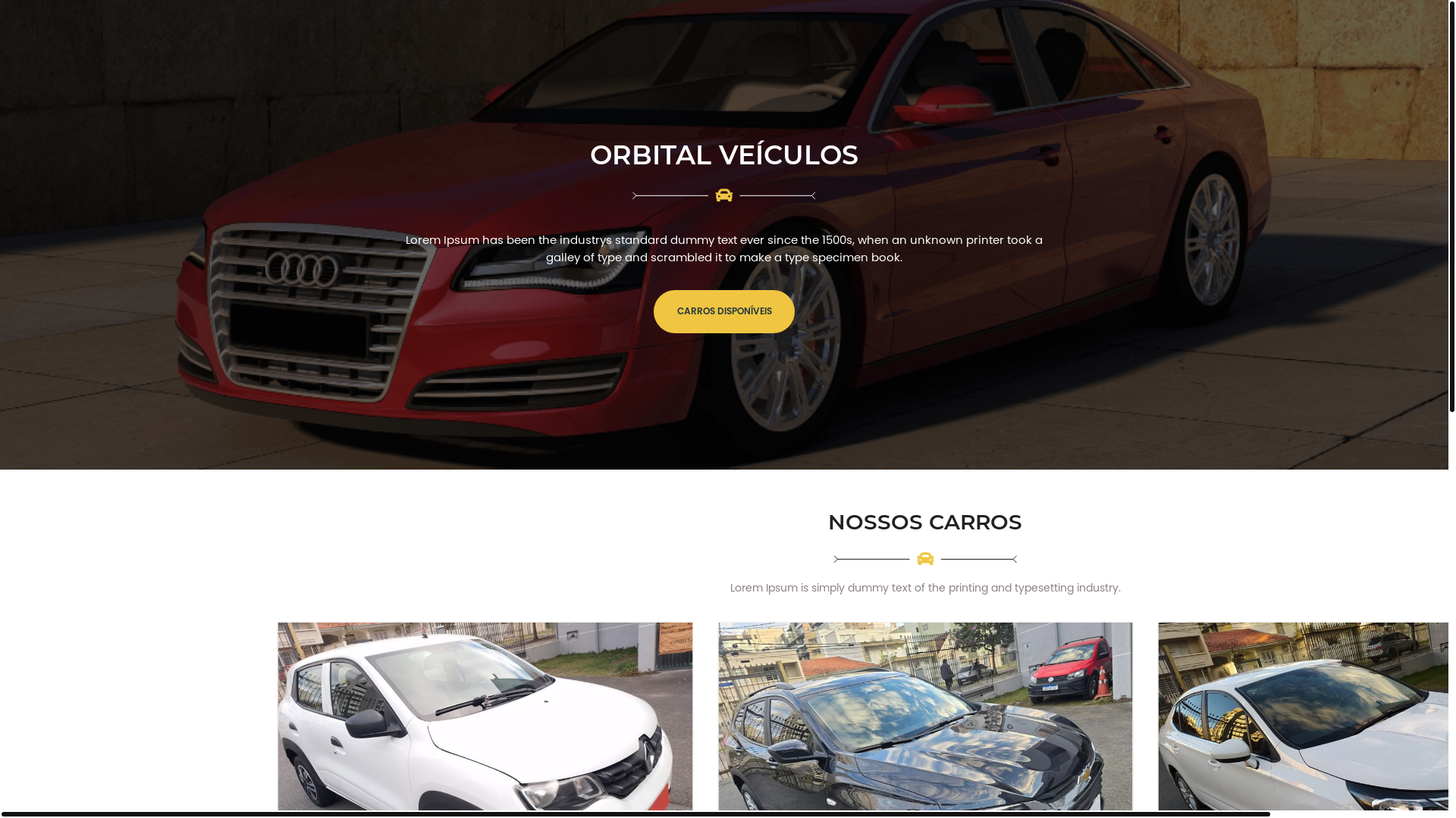 website screenshot of https://orbitalveiculos.com.br/
