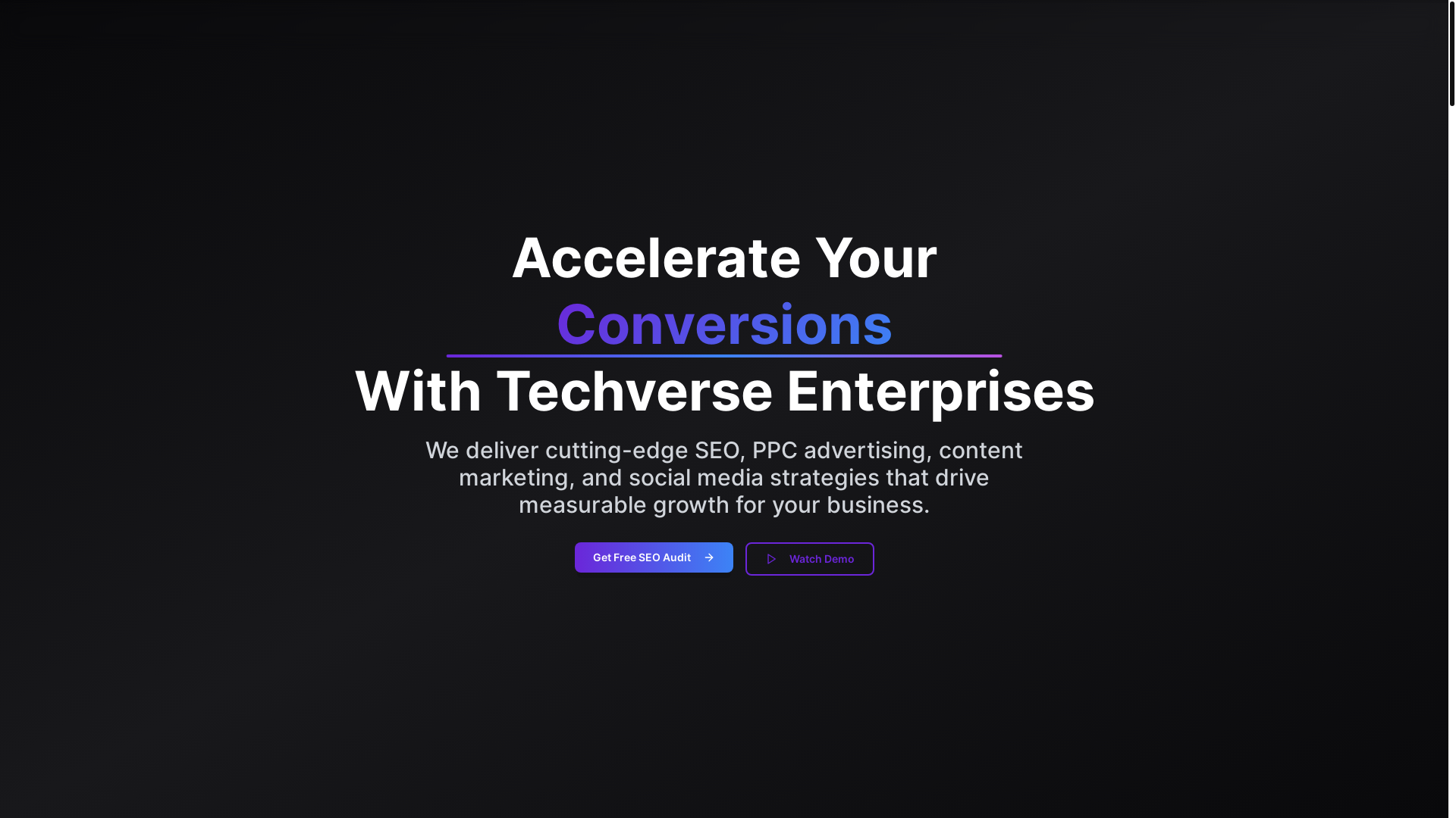website screenshot of https://techverseenterprises.in/