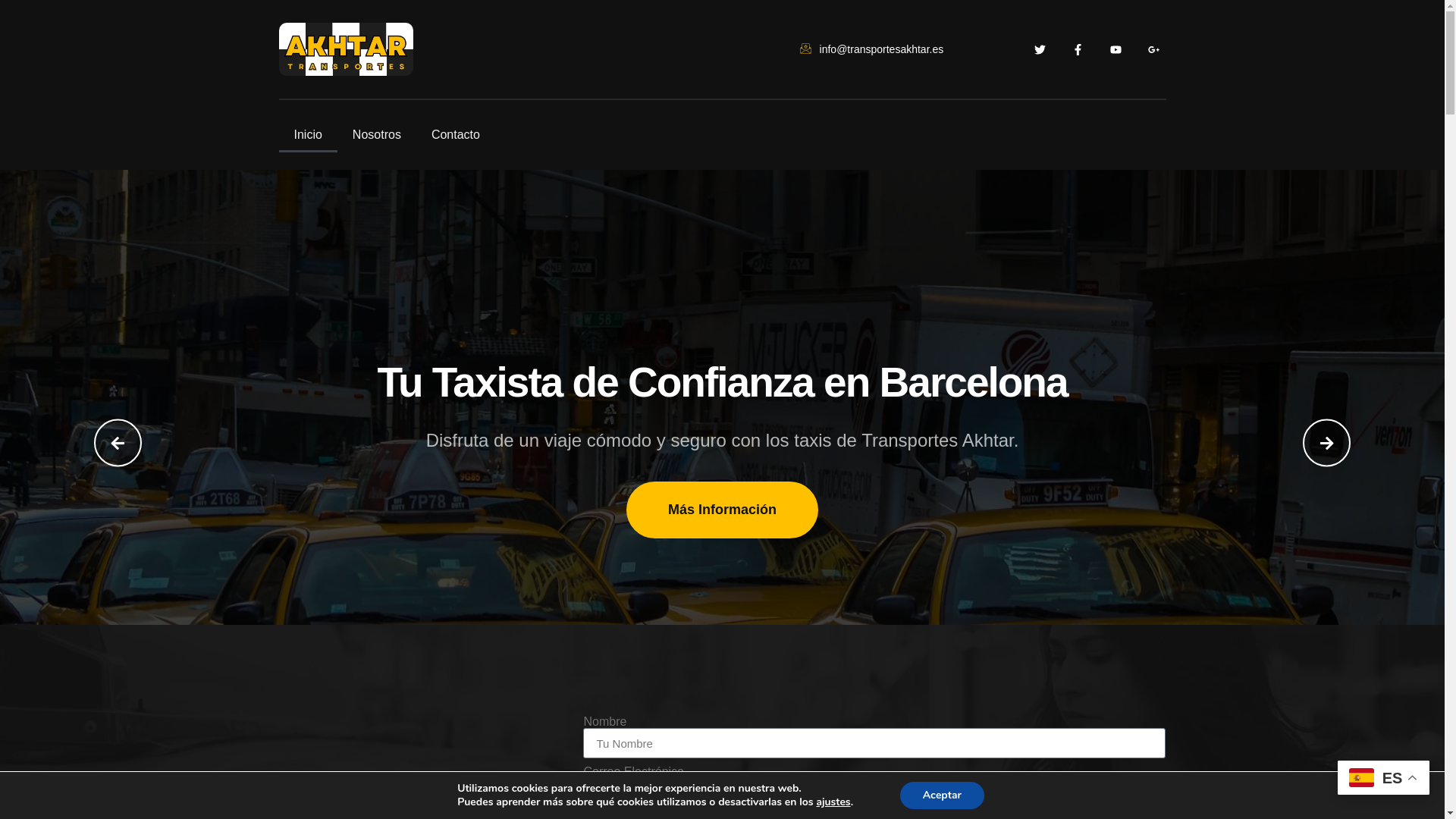 website screenshot of https://transportesakhtar.es/