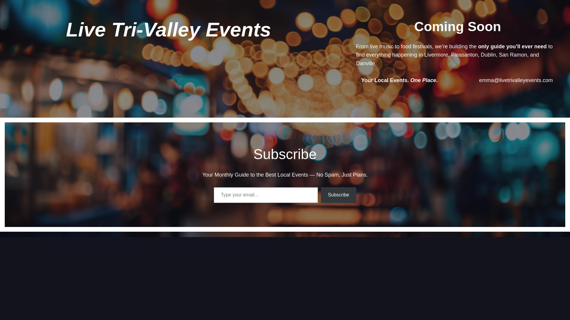 website screenshot of https://localeventspleasanton.com/