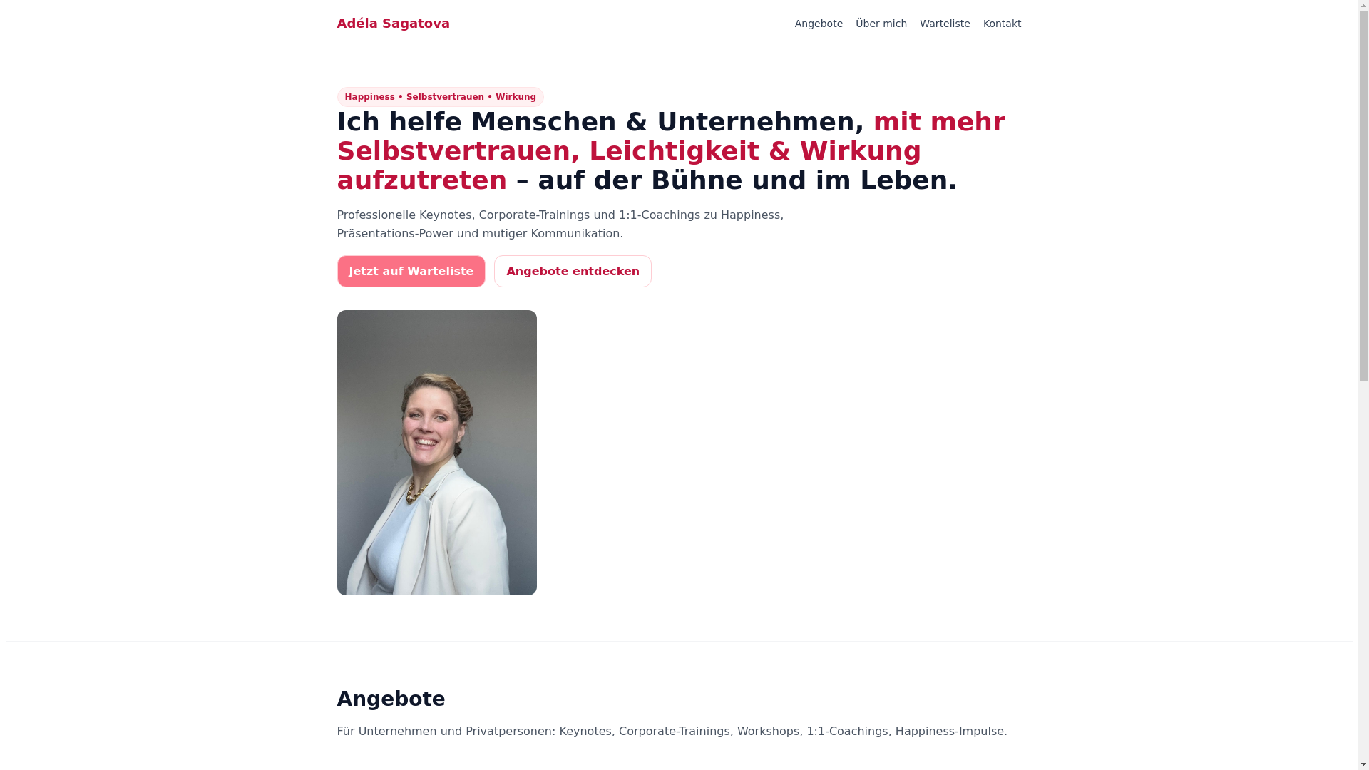 website screenshot of https://gutgenugmitadela.com/