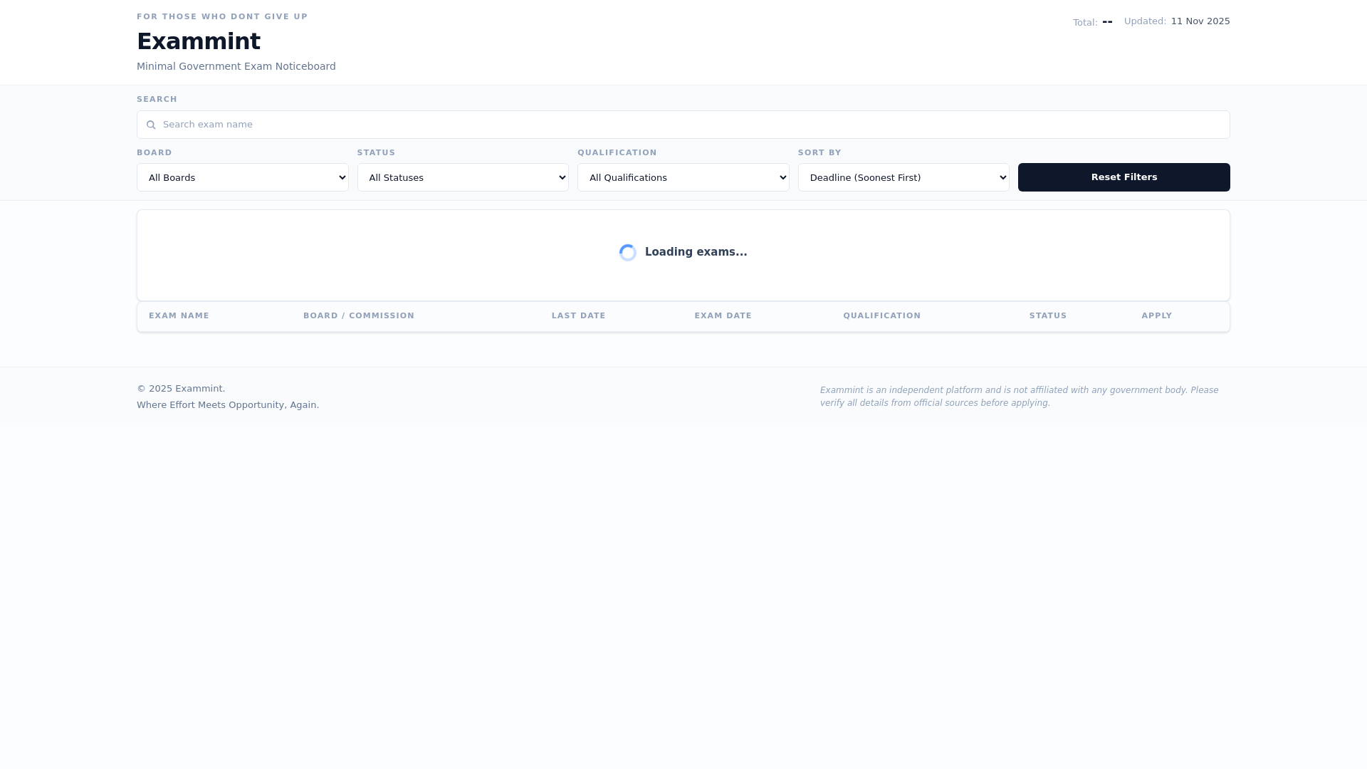 website screenshot of https://exammint-in.pages.dev/