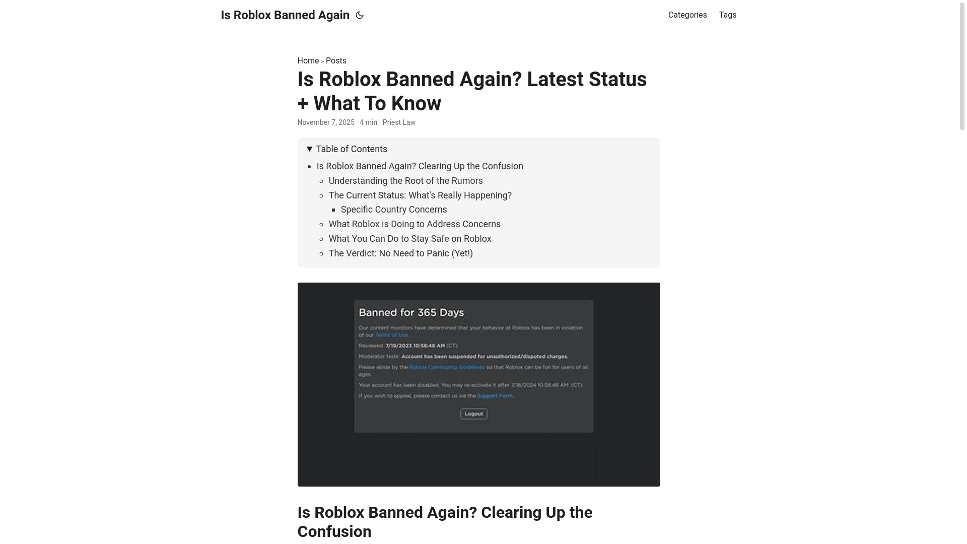 website screenshot of https://is-roblox-banned-again.pages.dev/