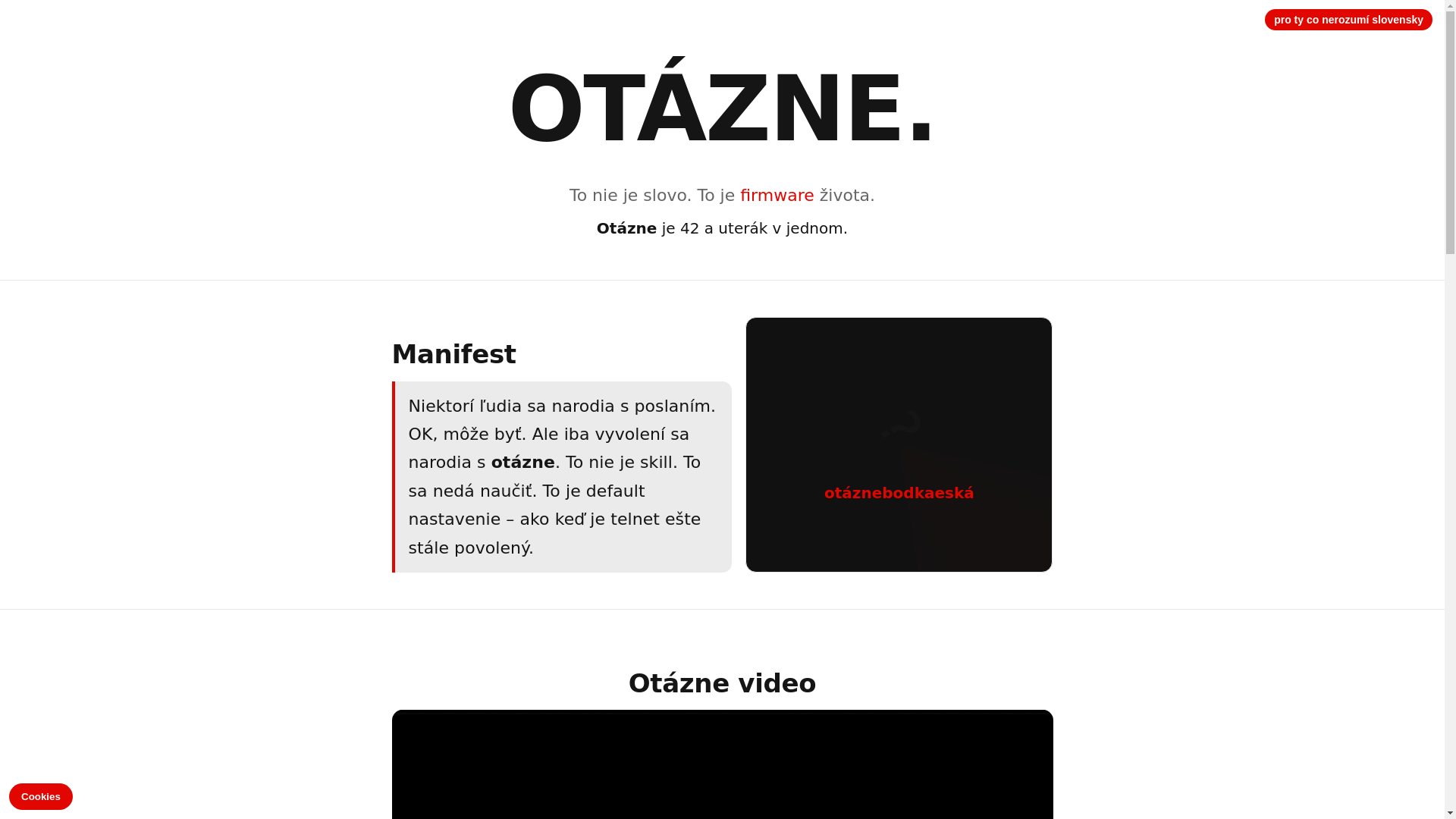 website screenshot of https://tojeotazne.sk/