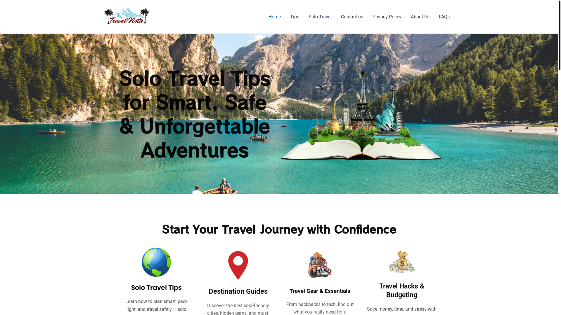 website screenshot of https://travelvistahq.com/