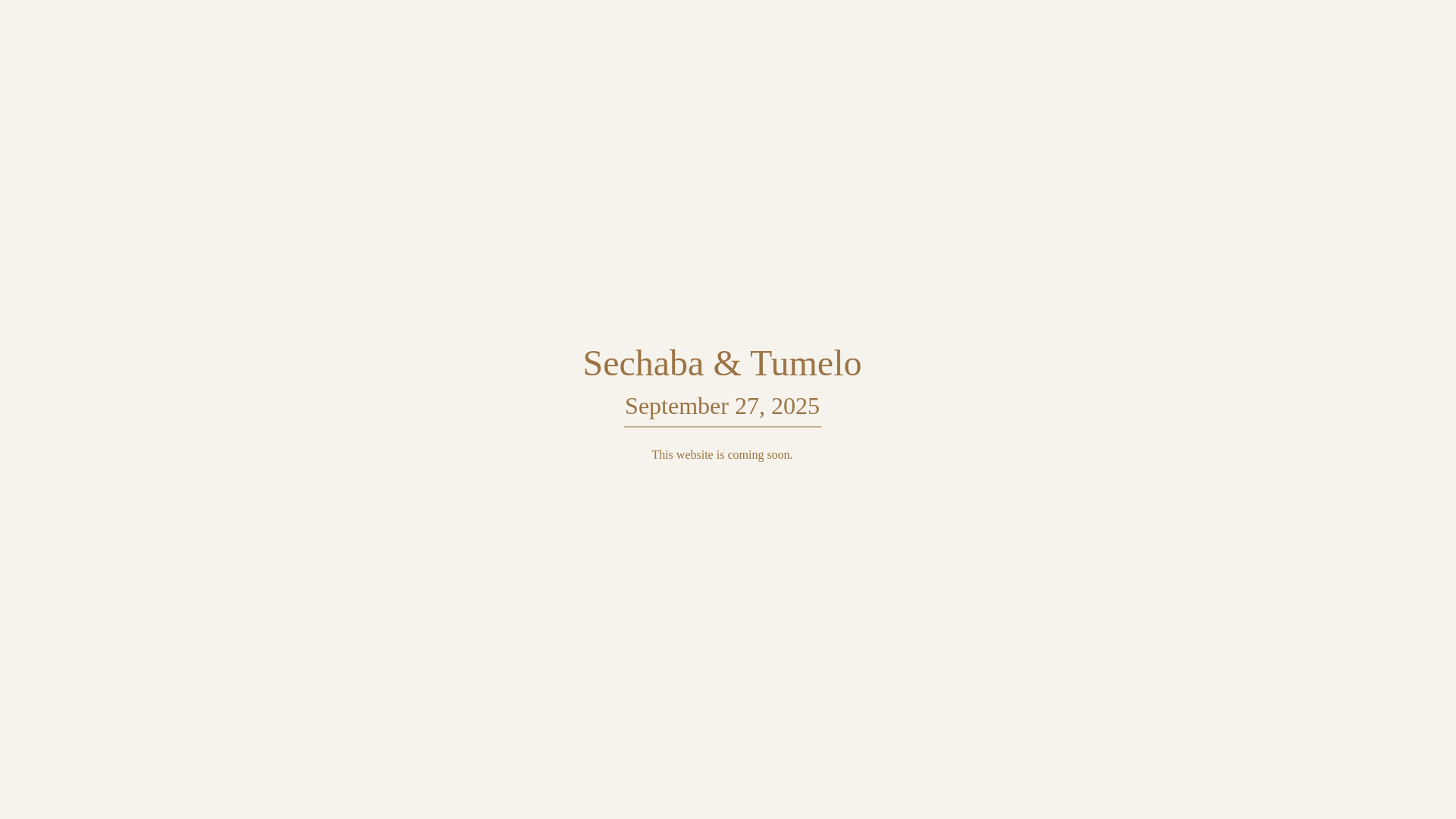 website screenshot of https://sechabaandtumelo.com/