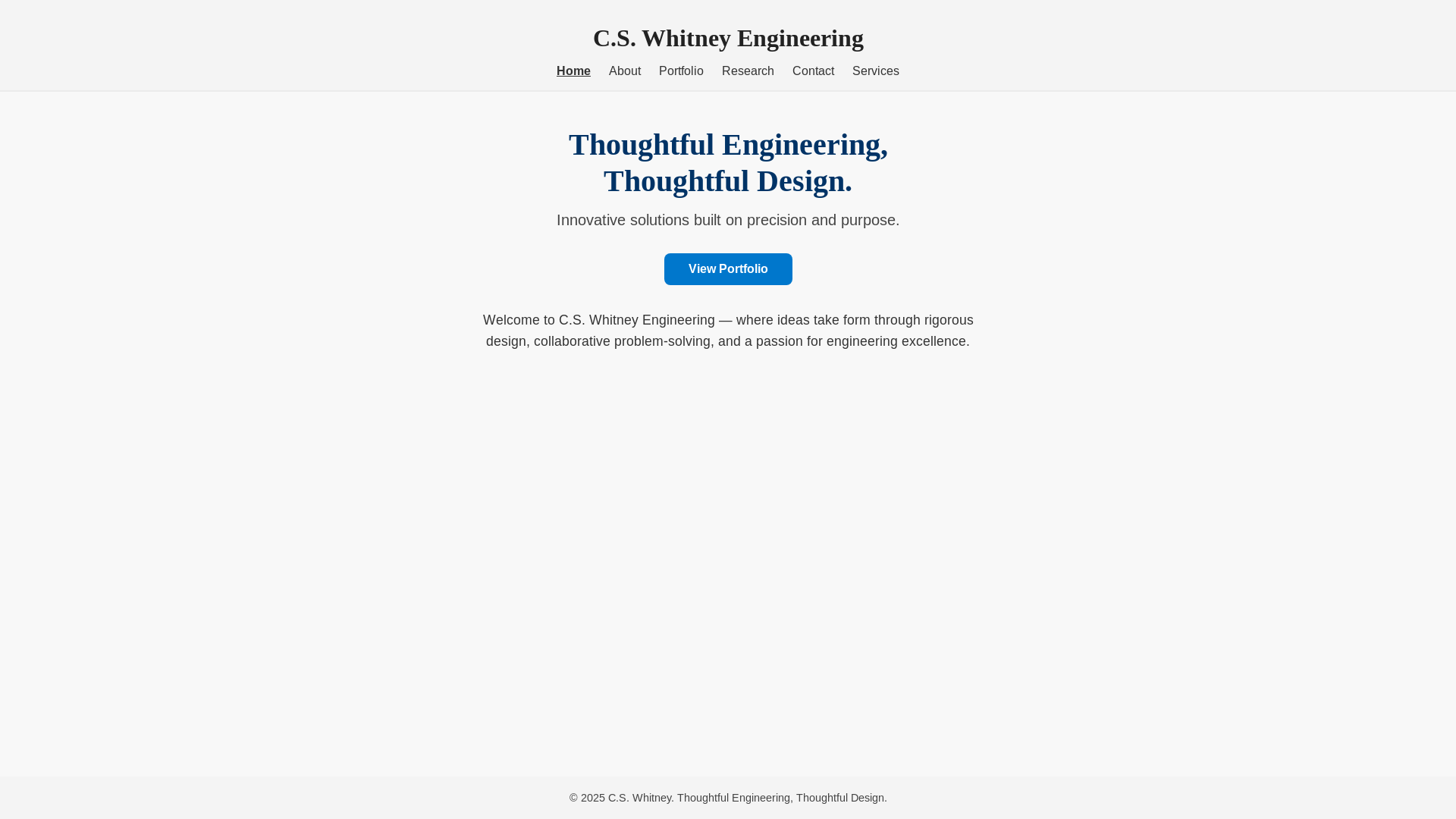 website screenshot of https://cswhitneyengineering-cloud.pages.dev/
