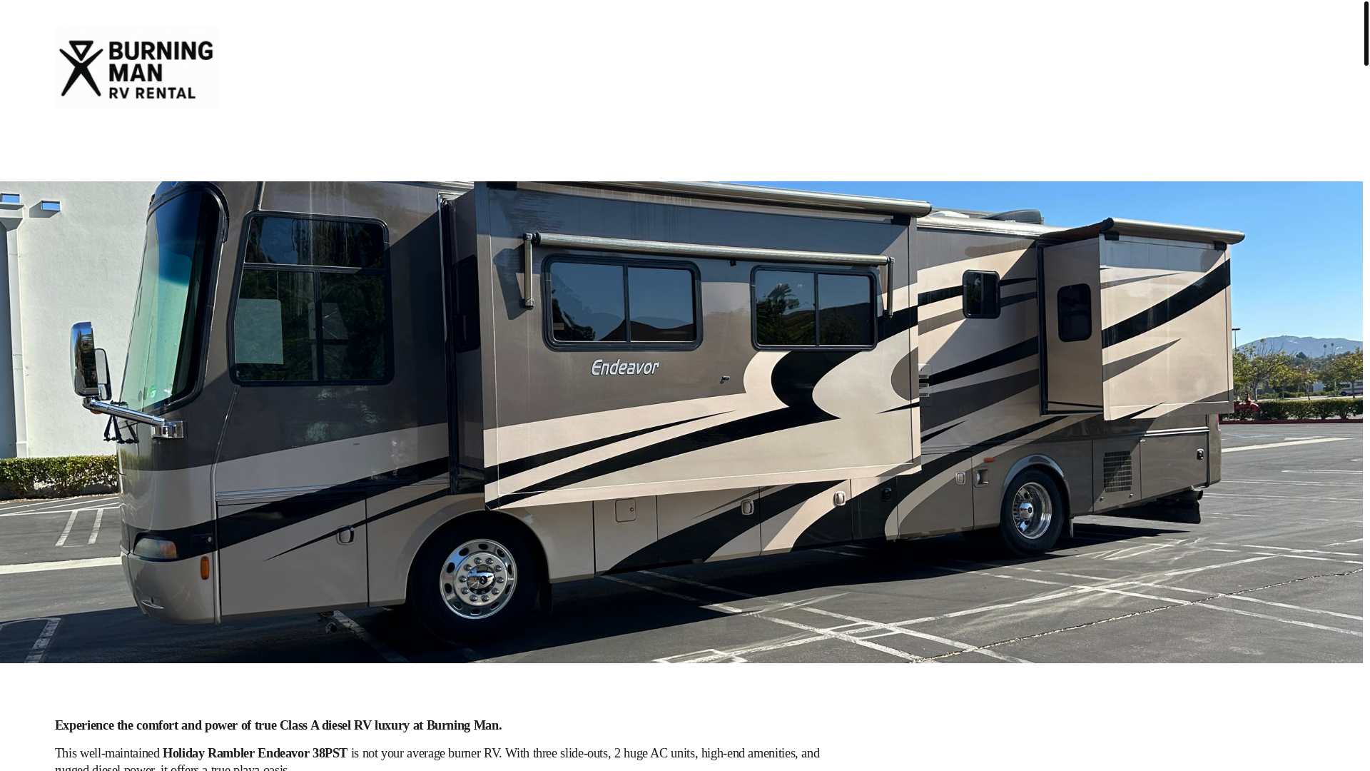website screenshot of https://burningmancoachrental.com/