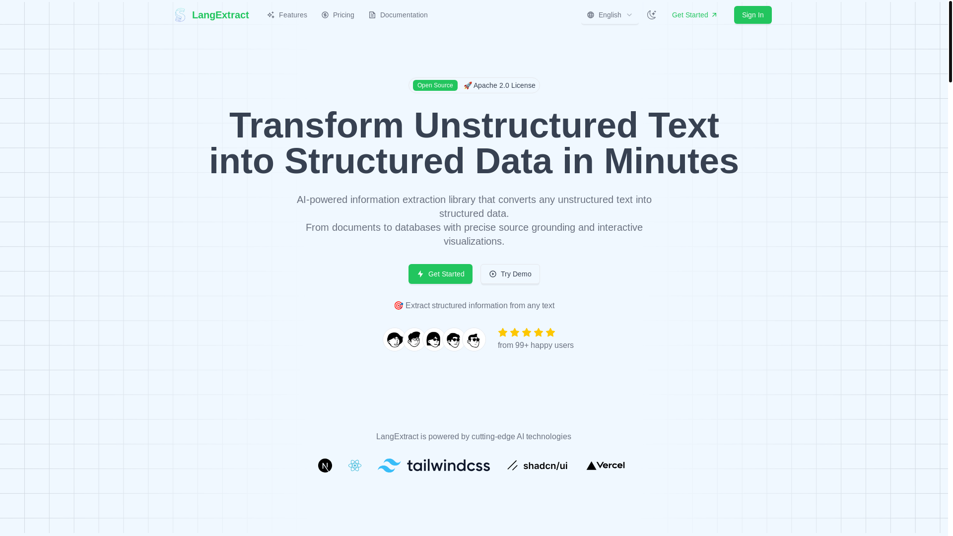 website screenshot of https://tapextract.cn/