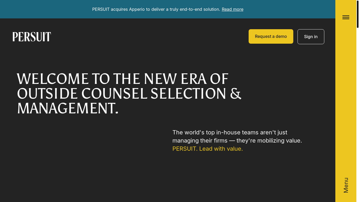 website screenshot of https://persuit.com/