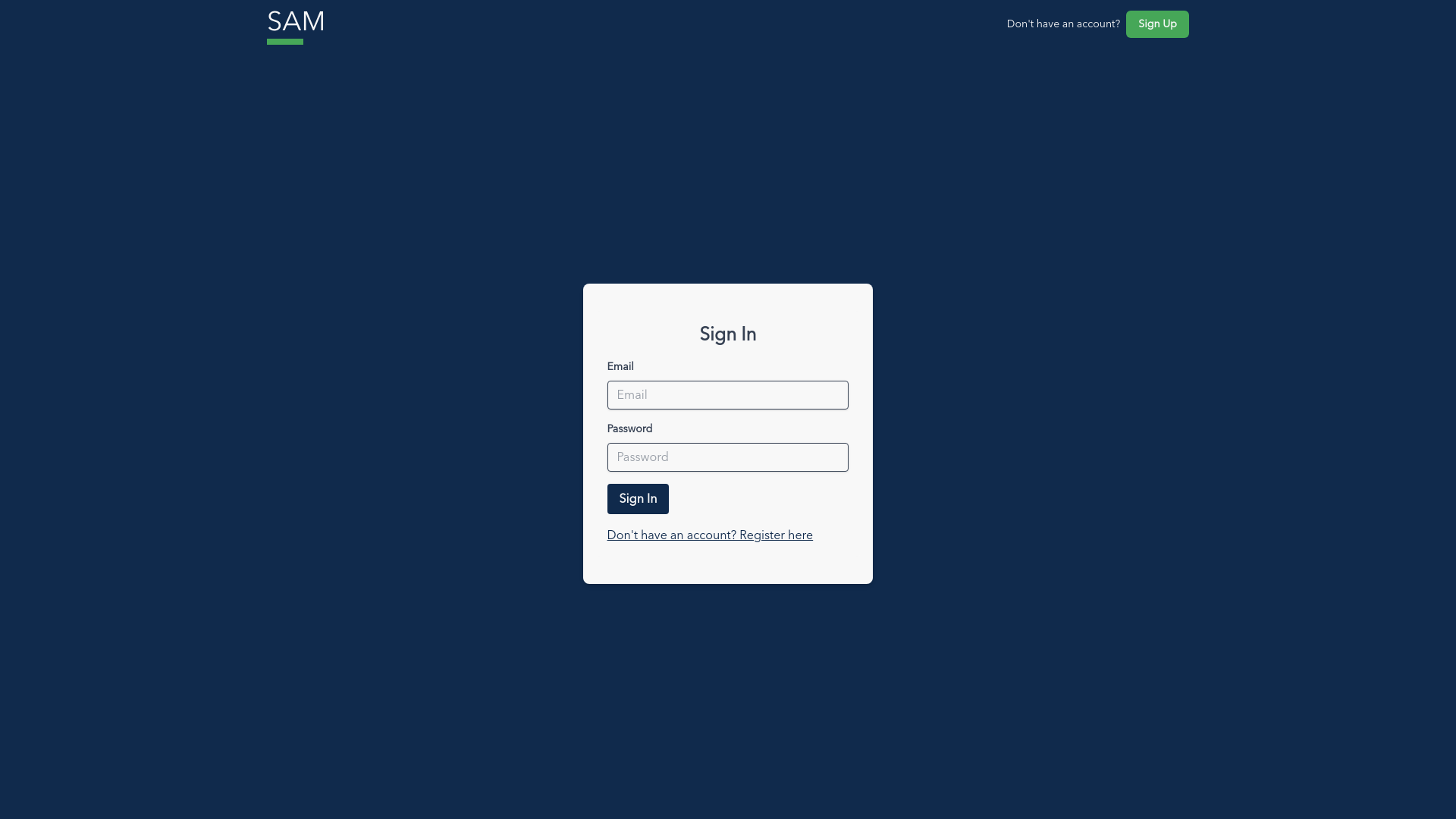 website screenshot of https://sam-dashboard.pages.dev/