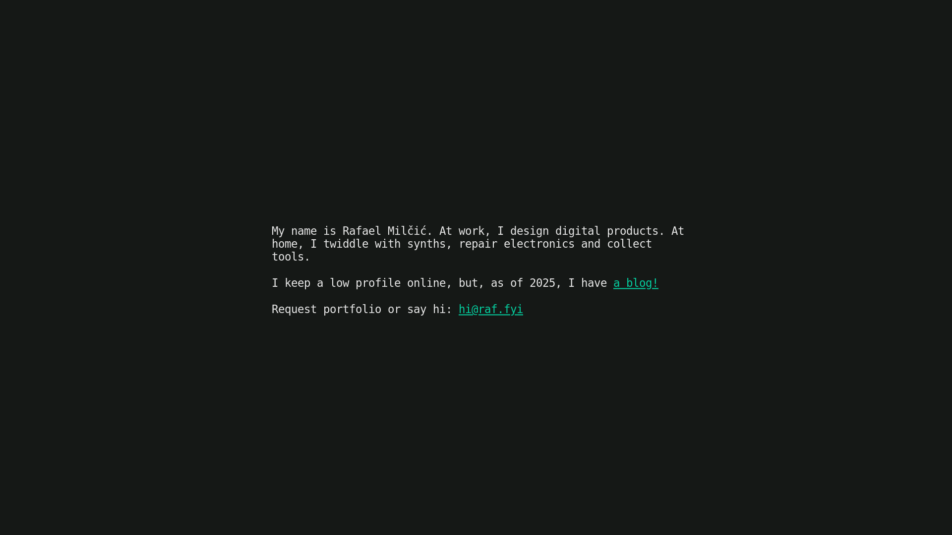 website screenshot of https://raf.fyi/