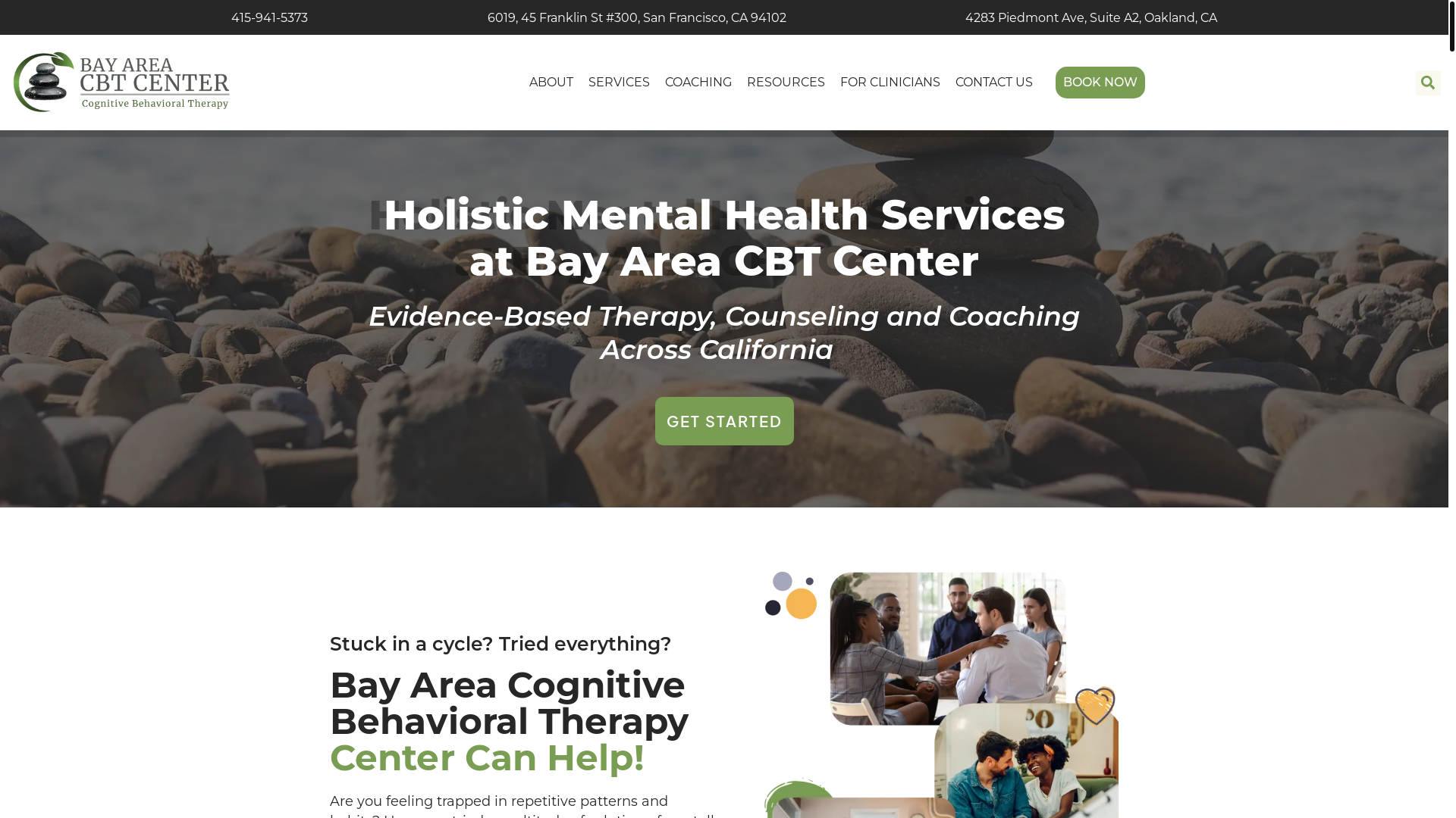 website screenshot of https://retreatsbayareacbtcenter.com/