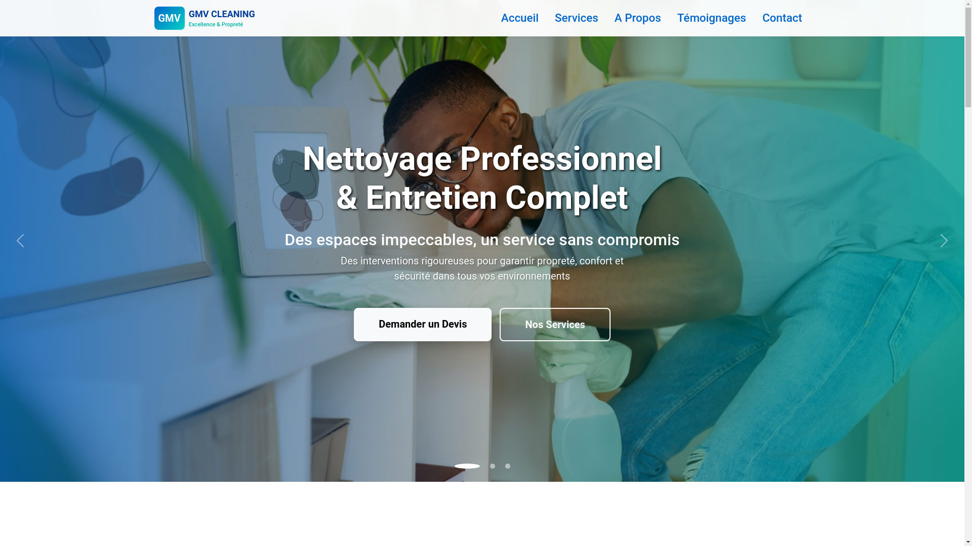 website screenshot of https://gmvcleaning.com/