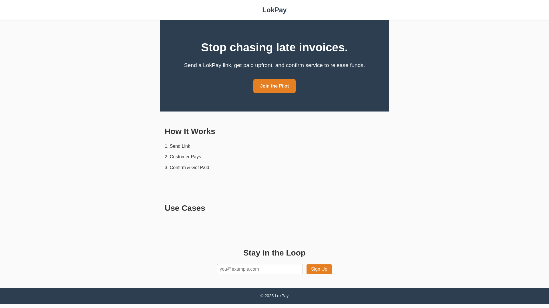website screenshot of https://lokpay-landing.pages.dev/