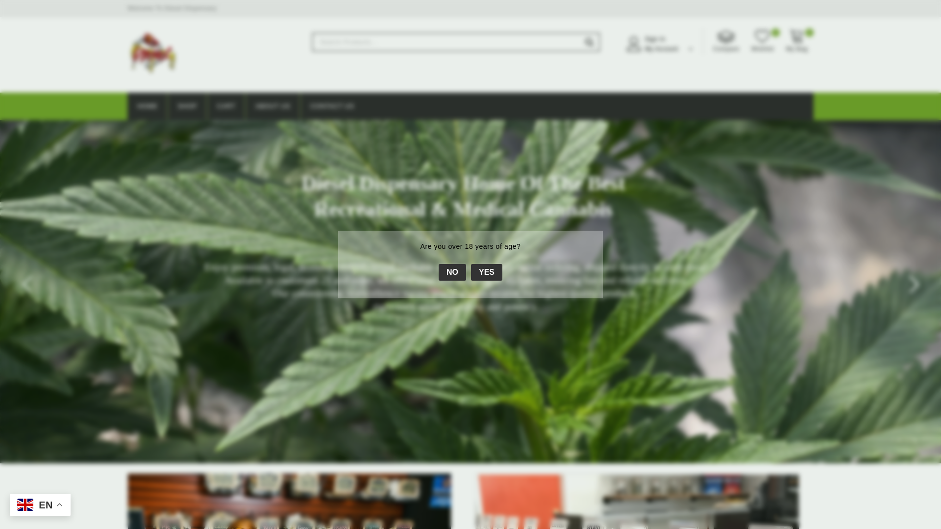 website screenshot of https://dieseldispensary.store/