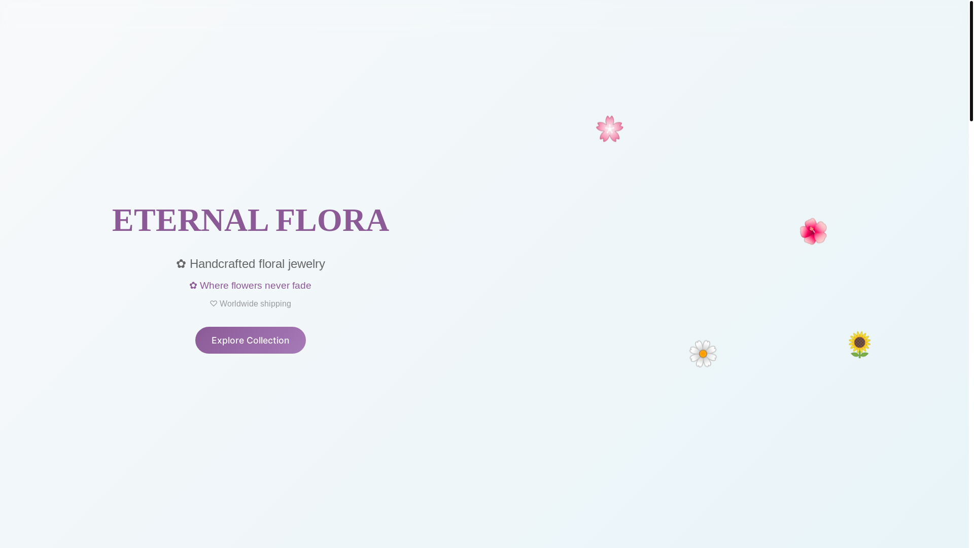 website screenshot of https://eternalflora.store/
