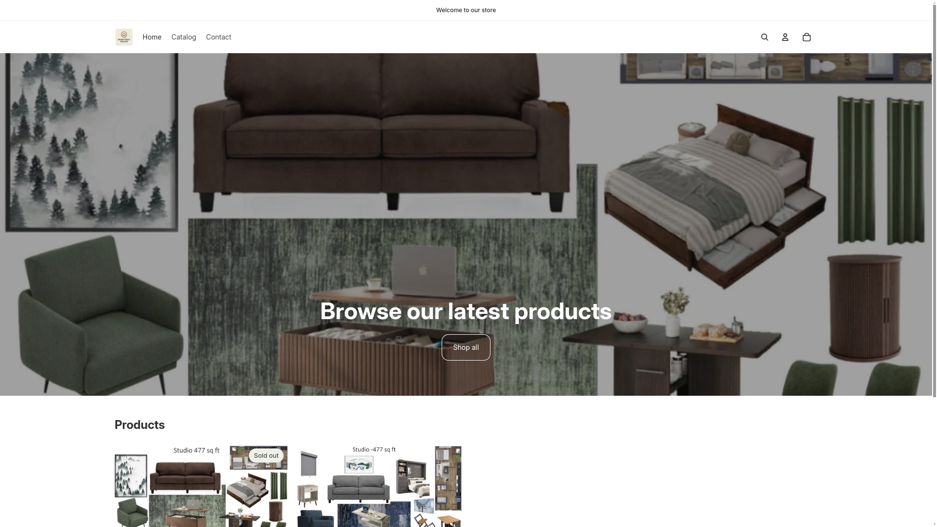 website screenshot of https://smartnestspaces.com/