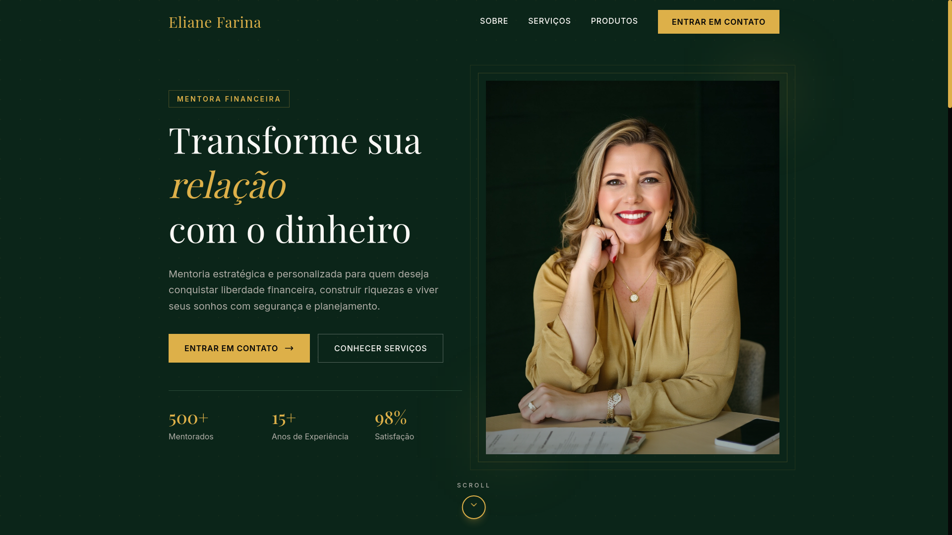 website screenshot of https://elianefarina.com.br/