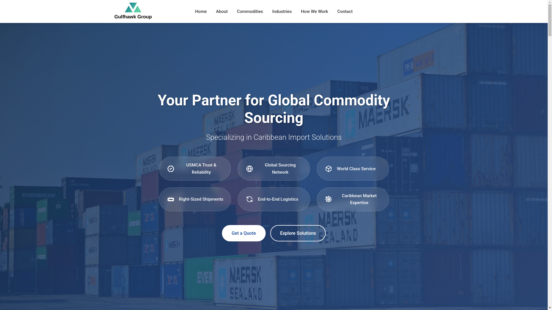 website screenshot of https://gulfhawkcommodities.com/