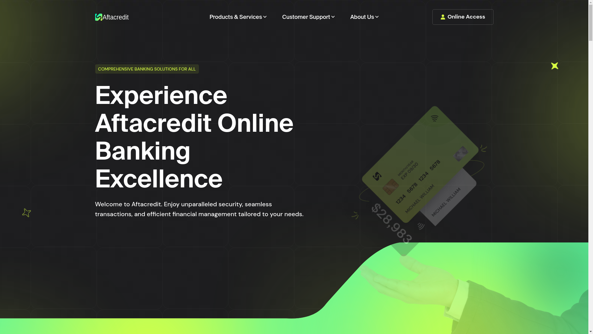 website screenshot of https://aftacredit.com