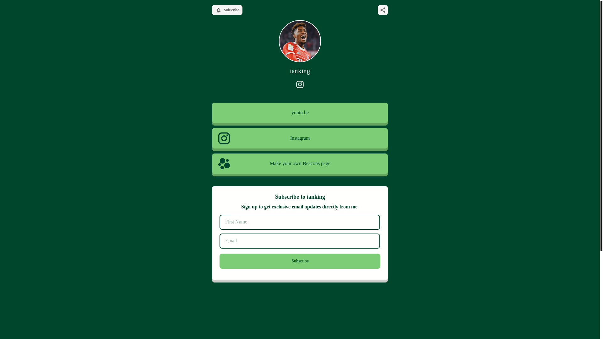 website screenshot of https://ianking.store/