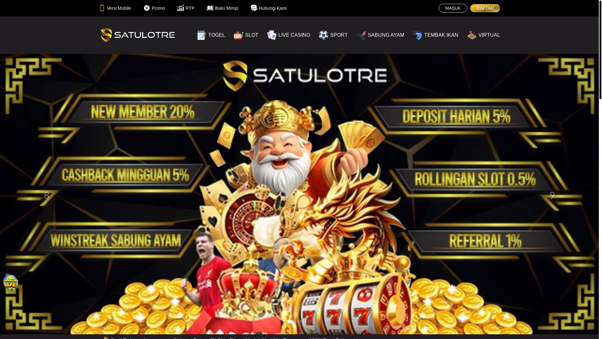website screenshot of https://satulotre-wangi.com/