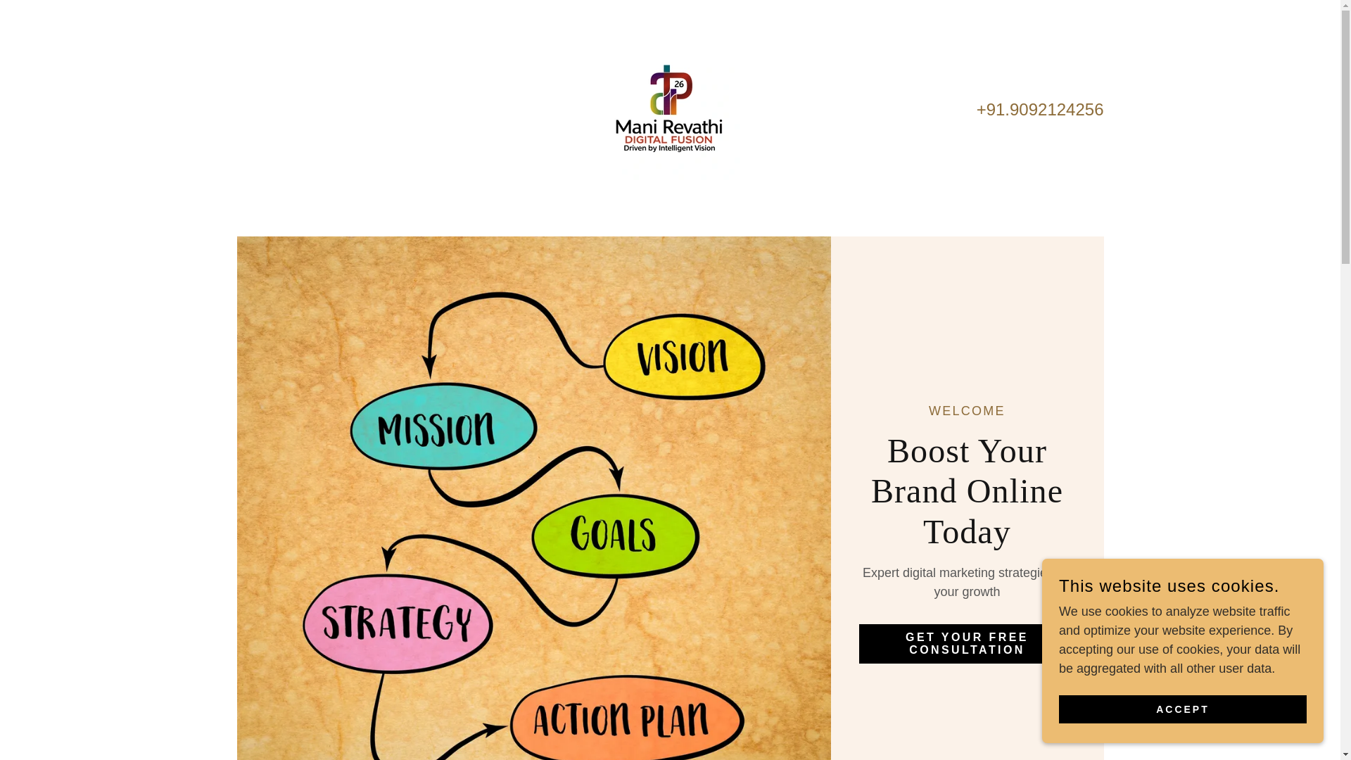website screenshot of https://manirevathidigitalfusion26.in/