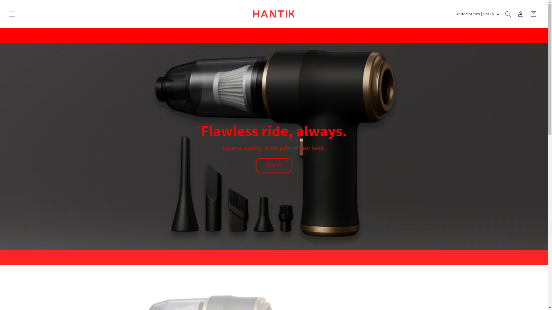 website screenshot of https://hantik.store/