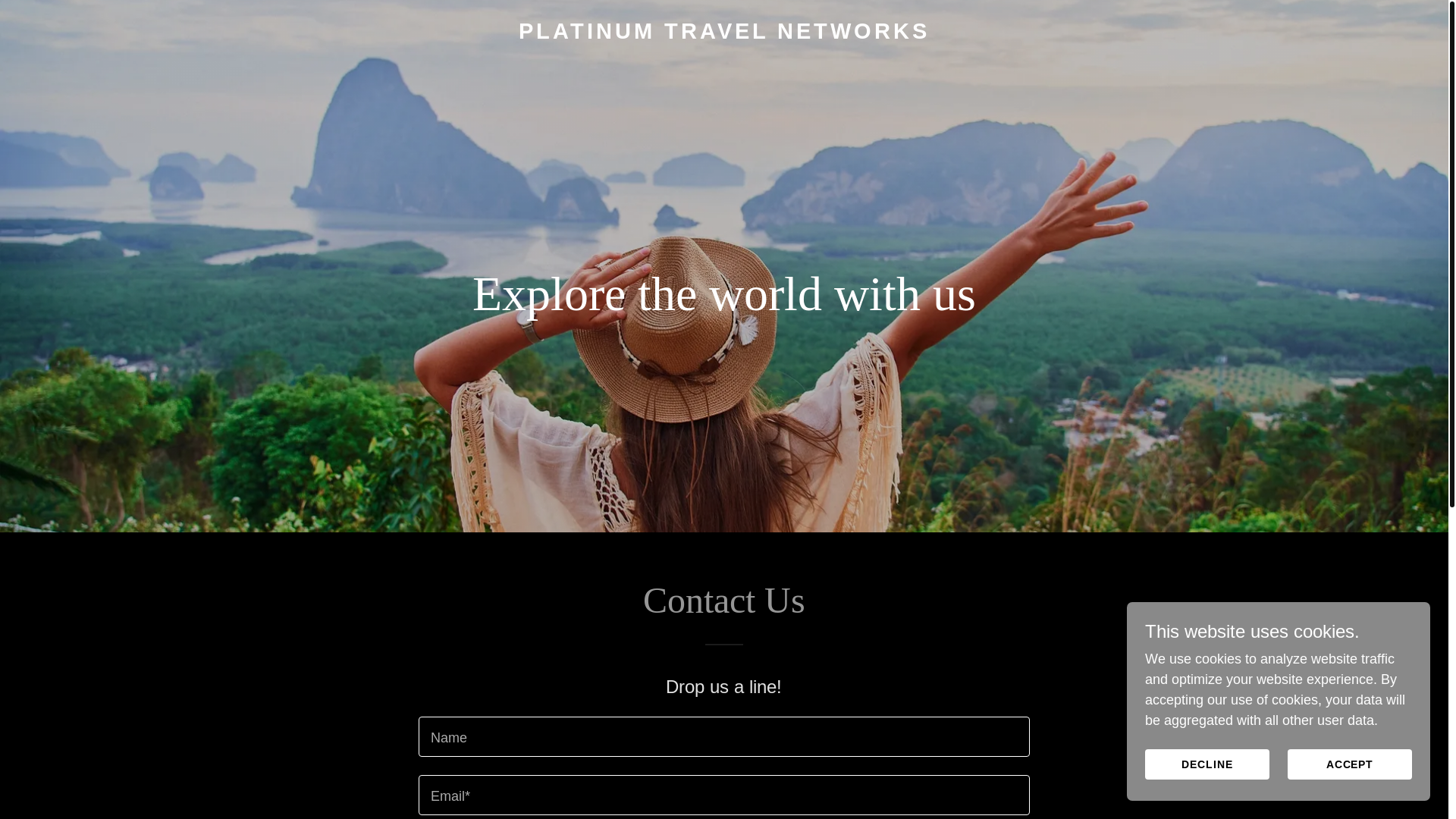 website screenshot of https://platinumtravelnetworks.com/