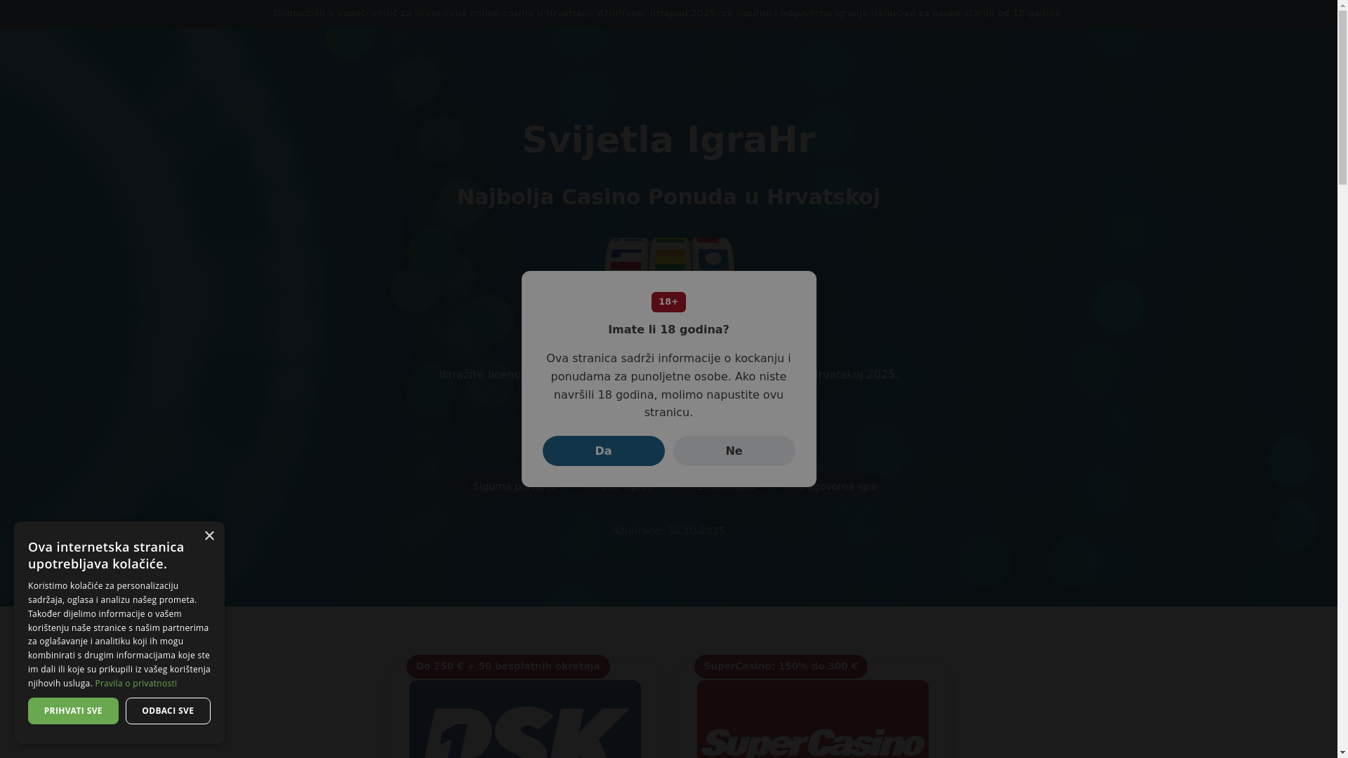website screenshot of https://svijetlaigrahr.com/